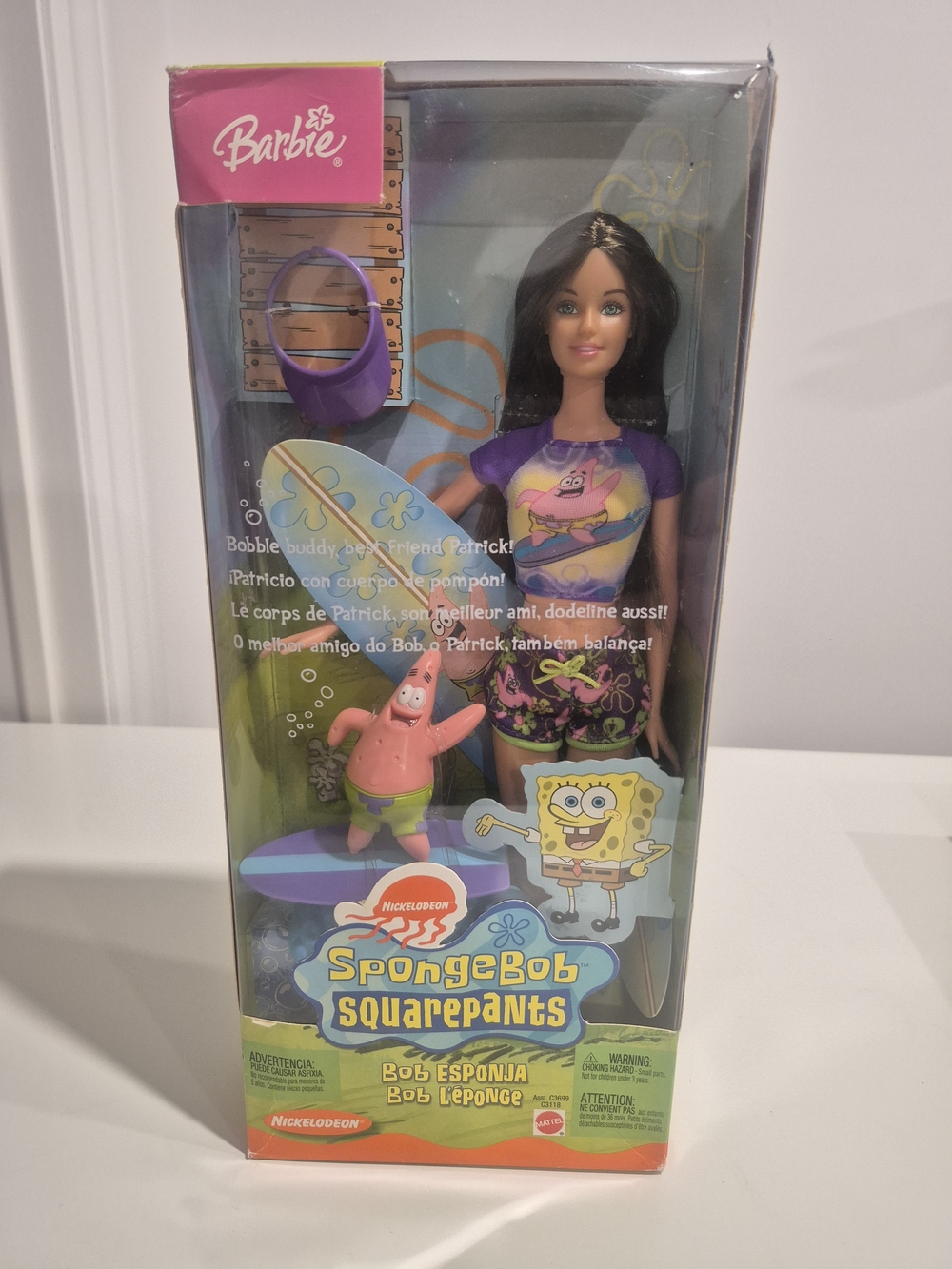 Barbie x SpongeBob Fashion Doll with Patrick Print Outfit - Purple & Yellow